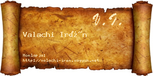 Valachi Irén névjegykártya